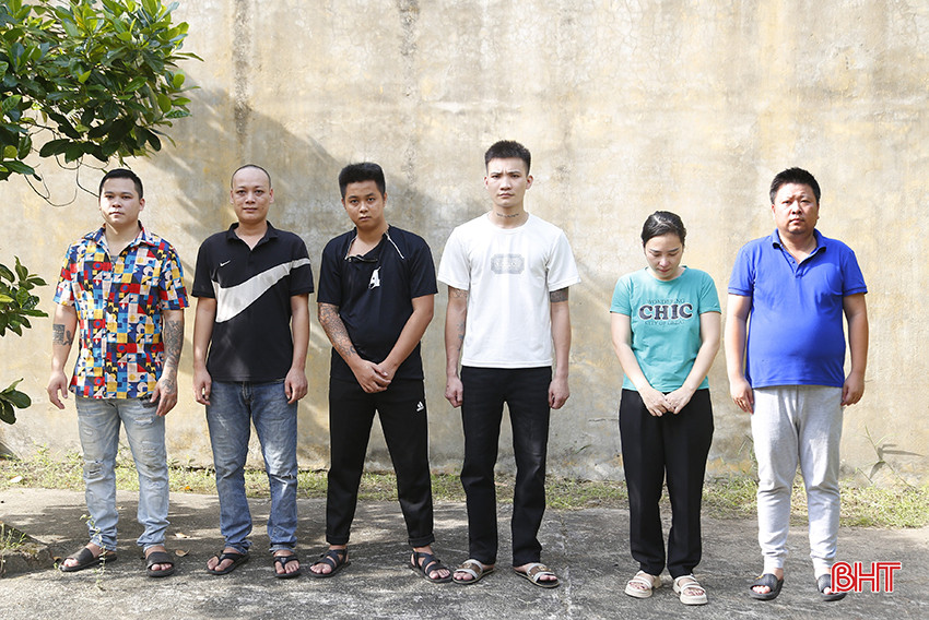 6 đối tượng từ phải qua (Rong Xin, Trần Thị Phương, Đinh Trần Tuấn Anh, Đinh Xuân Hùng, Nguyễn Hoài Nam, Phan Văn Hanh).