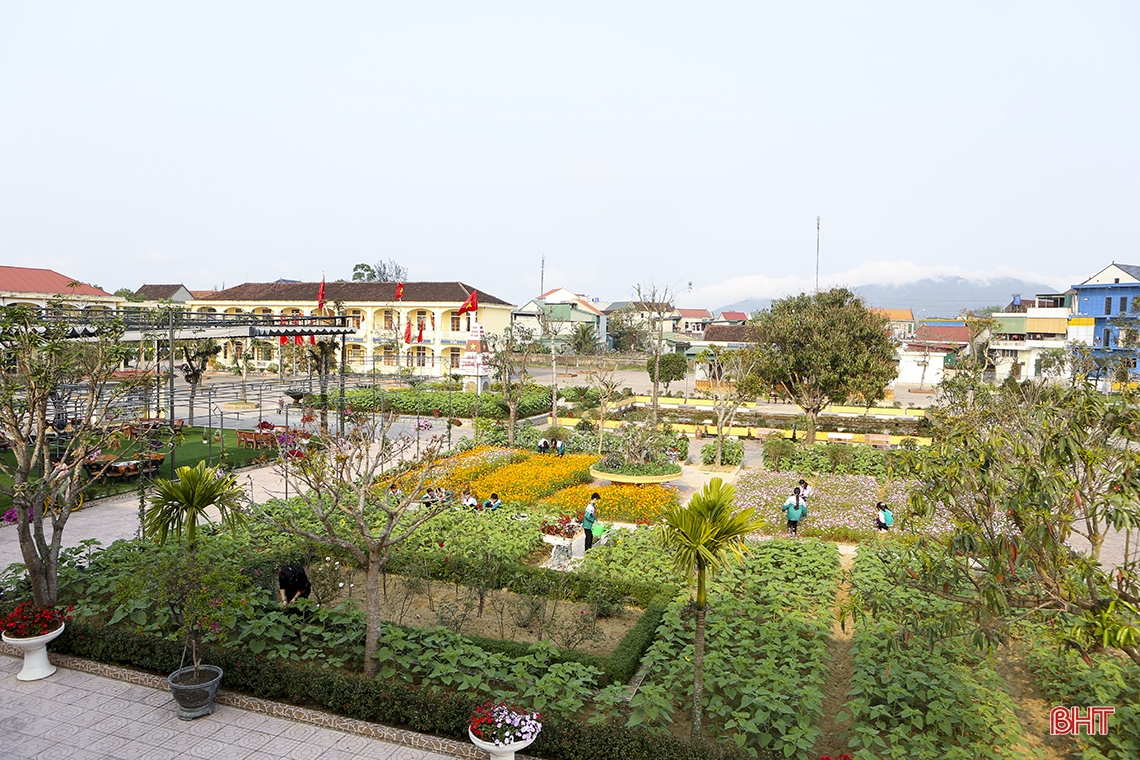 Mê mẩn ngôi trường làng ngập tràn sắc hoa ở Hà Tĩnh