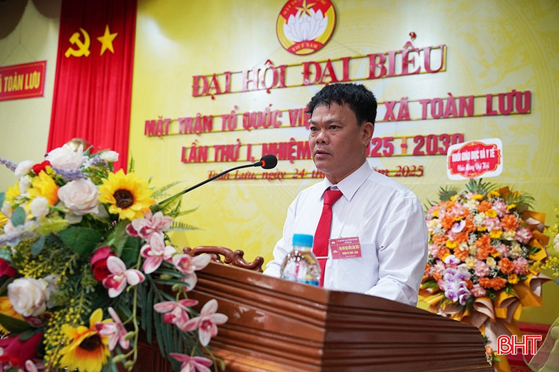 Ông Phạm Trường An - Chủ tịch Uỷ ban MTTQ xã Toàn Lưu phát biểu khai mạc đại hội.