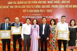 Hà Tĩnh có 1 tập thể, 5 tác phẩm đạt Giải thưởng về sáng tác, quảng bá tác phẩm học và làm theo Bác 