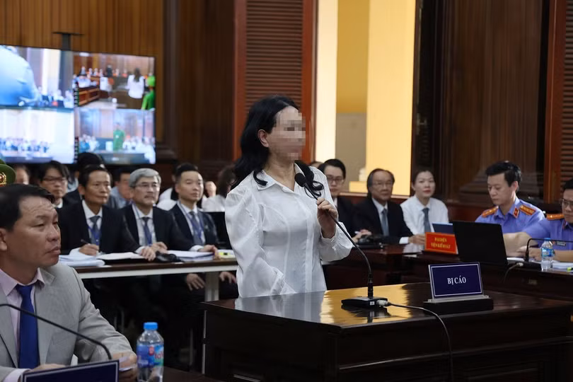 Bị cáo Trương Mỹ Lan tại phiên xét xử sáng 5/3/2024. (Ảnh: Thanh Vũ/TTXVN)