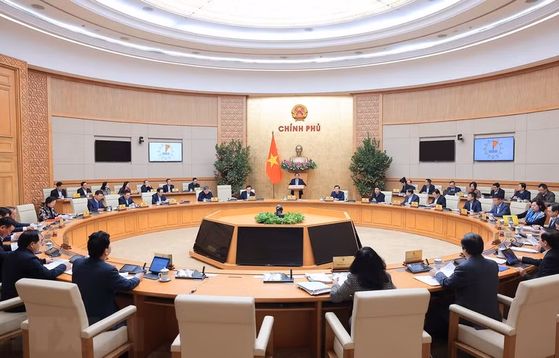 Toàn cảnh phiên họp Chính phủ thường kỳ tháng 2 năm 2024. (Ảnh: Dương Giang/TTXVN)