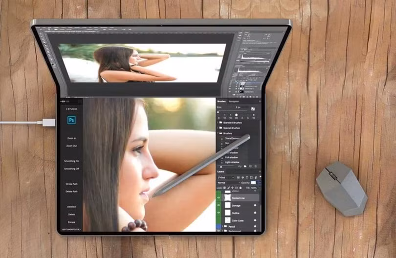 Ý tưởng thiết kế MacBook màn hình gập. Ảnh: Astropad.