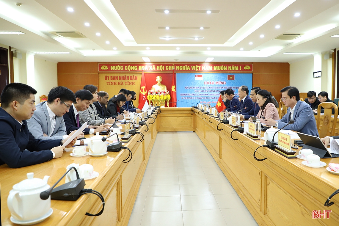 Hà Tĩnh cam kết đồng hành thực hiện tốt chương trình, dự án hợp tác với các tổ chức, doanh nghiệp Singapore