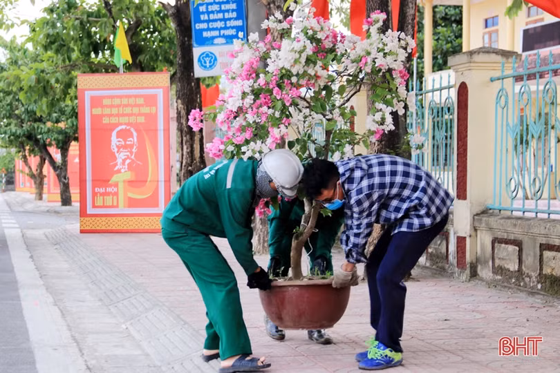 Thị xã Kỳ Anh rực rỡ cờ hoa chào mừng đại hội Đảng