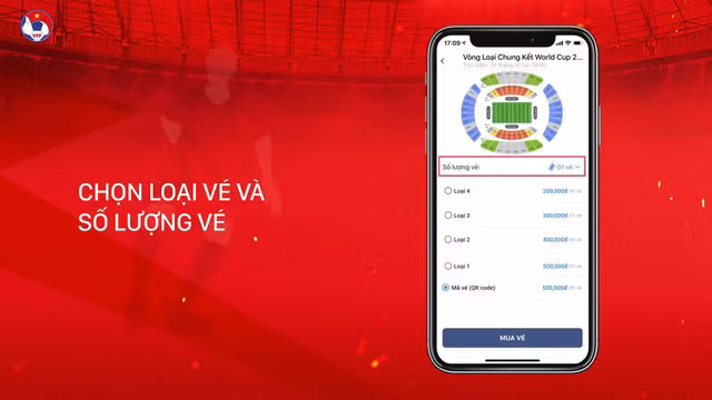 Hướng dẫn mua vé xem ĐT Việt Nam tại vòng loại World Cup 2022 trên ứng dụng di động