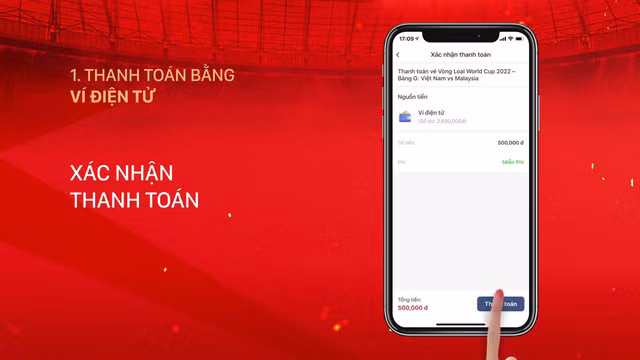 Hướng dẫn mua vé xem ĐT Việt Nam tại vòng loại World Cup 2022 trên ứng dụng di động