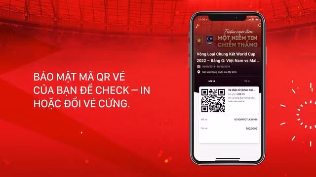 Hướng dẫn mua vé xem ĐT Việt Nam tại vòng loại World Cup 2022 trên ứng dụng di động