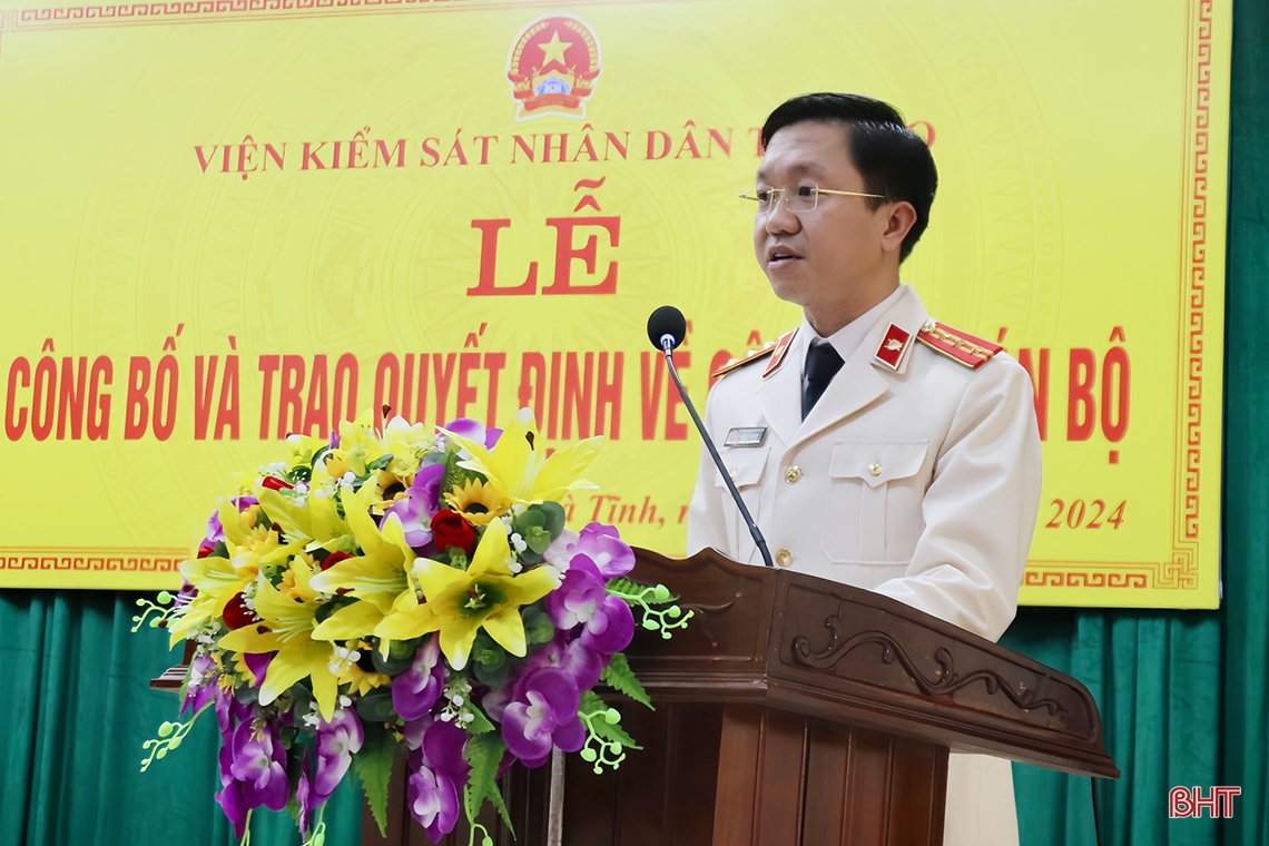 Công bố quyết định bổ nhiệm Phó Viện trưởng Viện KSND tỉnh Hà Tĩnh