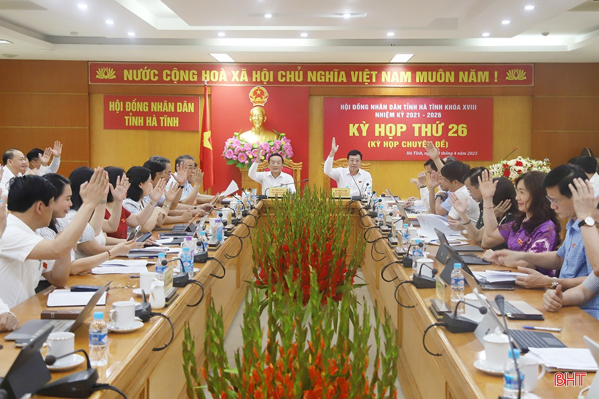 Đại biểu biểu quyết thông qua các dự thảo nghị quyết.