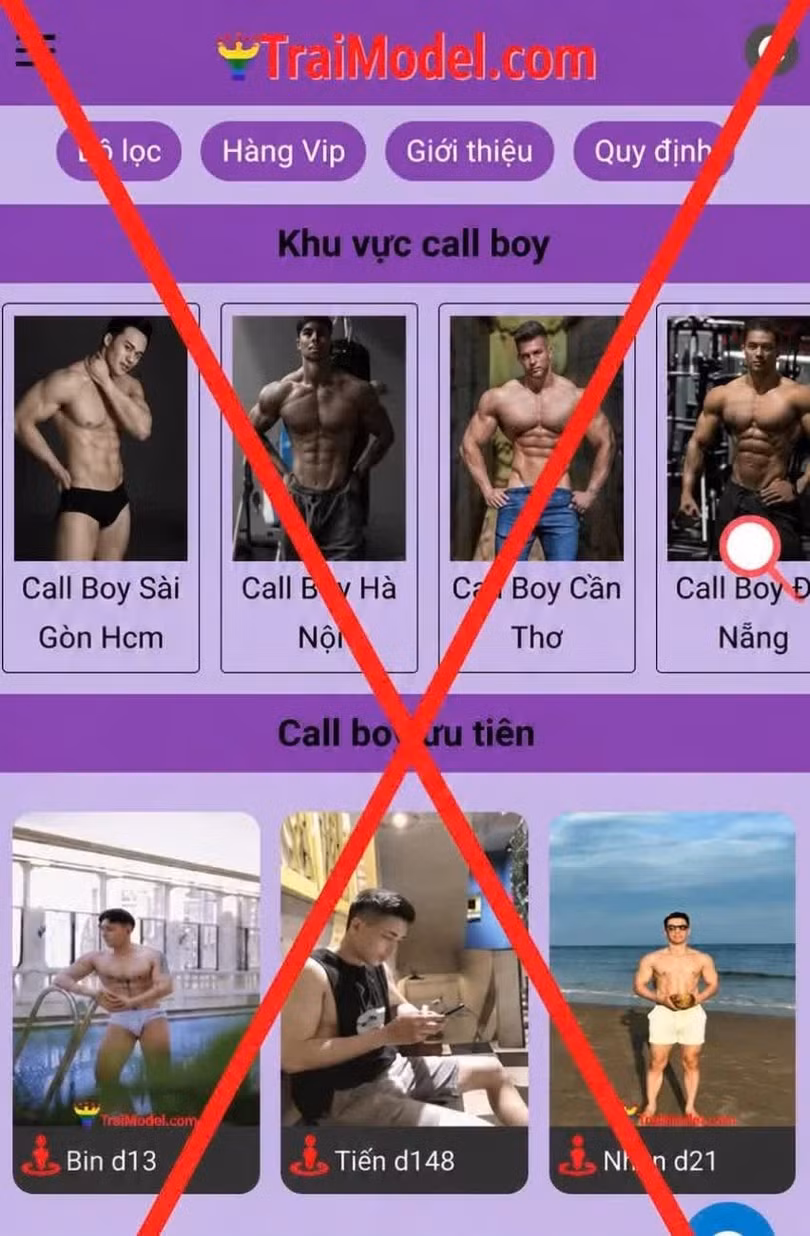 Các trang web quảng cáo.