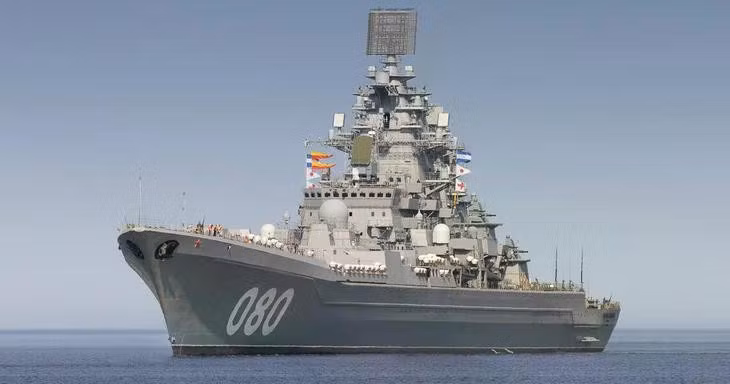 Tuần dương hạm lớp Kirov Đô đốc Nakhimov. (Ảnh: MW)