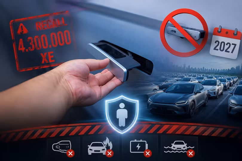 Tháng 8/2026 chứng kiến đợt thu hồi ô tô có quy mô lớn nhất trong lịch sử ngành công nghiệp ô tô Trung Quốc, khi Cục Quản lý Thị trường Trung Quốc (SAMR) buộc 9 nhà sản xuất lớn phải tiến hành triệu hồi đồng loạt 4,3 triệu xe do mối nguy hiểm chết người từ hệ thống tay nắm cửa thụt thò điện tử.