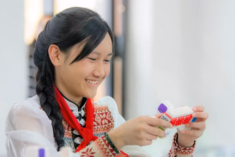 Học sinh trường Nội trú liên cấp Tiểu học, THCS Si Pa Phìn. Ảnh: Việt Linh.