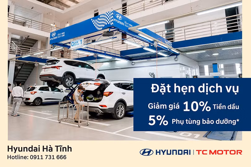 Hyundai Hà Tĩnh khuyến mãi siêu hấp dẫn: Đặt hẹn liền tay nhận ngay ưu đãi