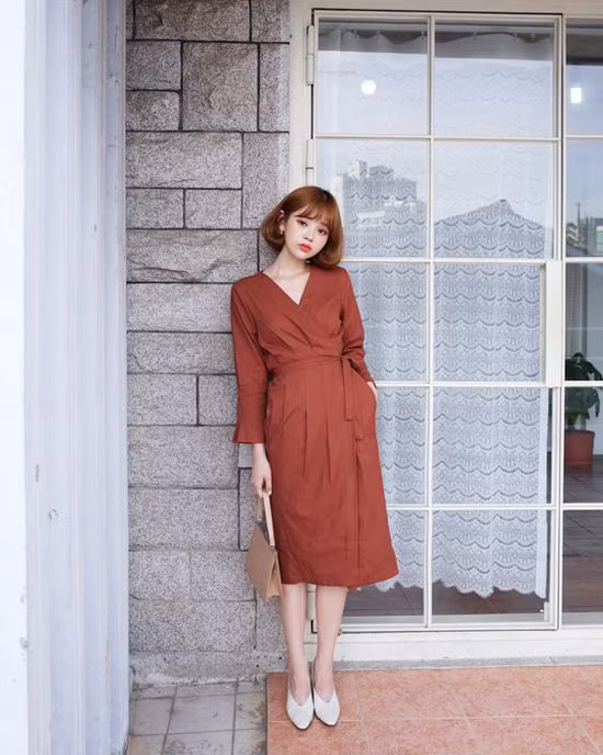 Váy áo thắt eo mùa hè cho nữ nhân viên văn phòng