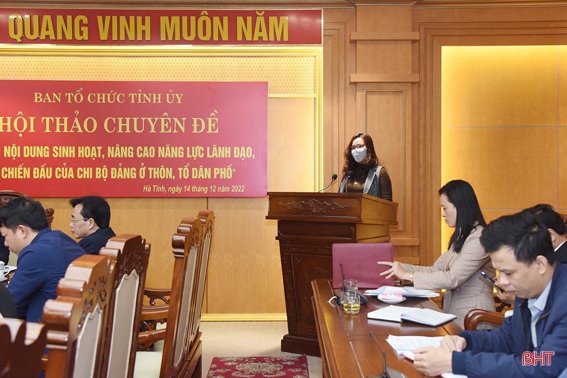 Hà Tĩnh tổ chức hội thảo chuyên đề về nâng cao năng lực lãnh đạo của chi bộ thôn, tổ dân phố