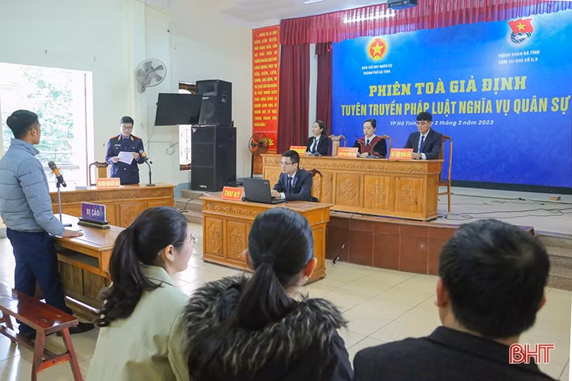 TP Hà Tĩnh tổ chức phiên tòa giả định tuyên truyền việc chấp hành Luật Nghĩa vụ quân sự