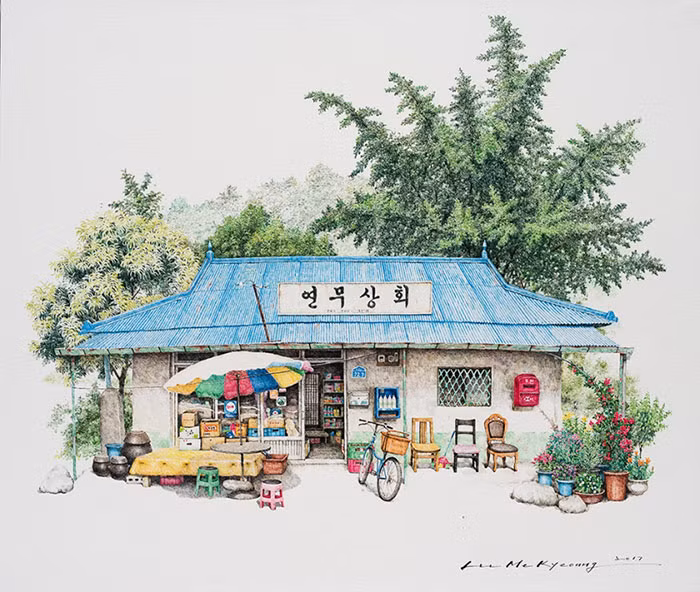 hoa si han quoc danh 20 nam di ve nhung cua hang tien loi