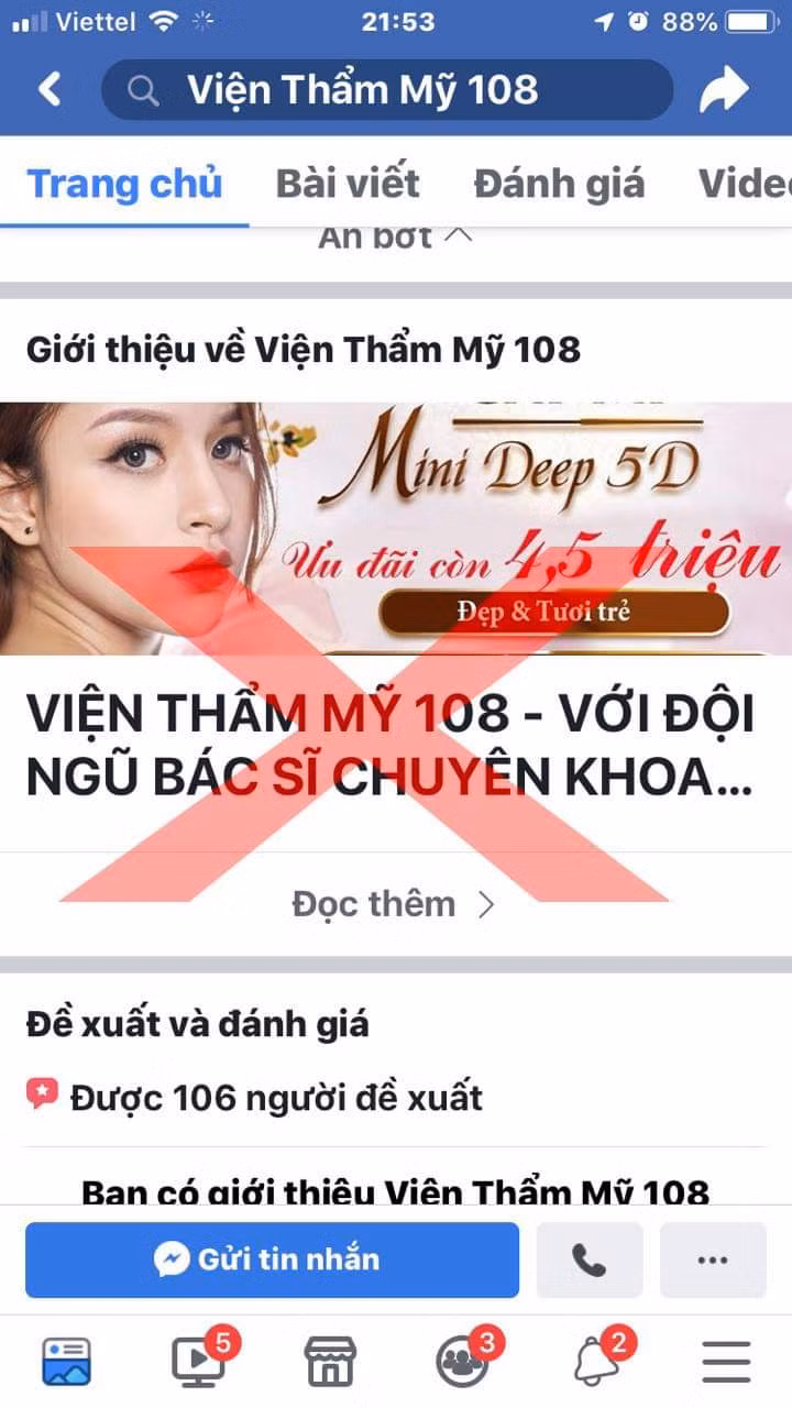 Giả mạo BV Trung ương Quân đội 108 để lừa bán mỹ phẩm, thực phẩm chức năng