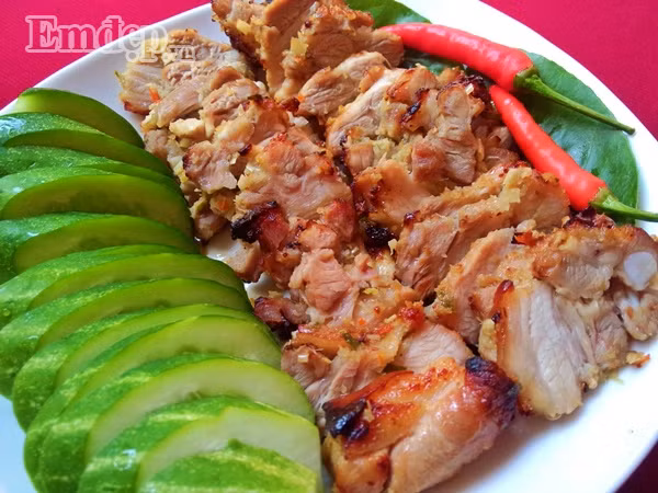 thit ba chi nuong la chanh thom ngon chi nhin thoi da day da keu gao