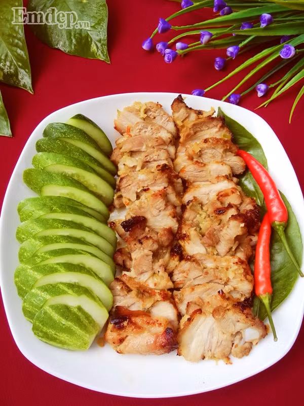 thit ba chi nuong la chanh thom ngon chi nhin thoi da day da keu gao