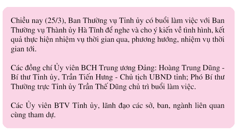 Các sở, ngành đồng hành, hỗ trợ thành phố phát triển xứng đáng là “trái tim” của Hà Tĩnh