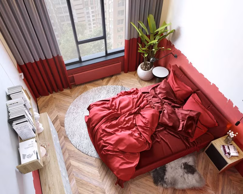 Trang trí phòng ngủ màu đỏ dành cho người năng động