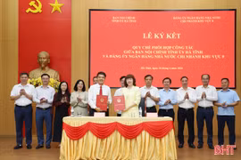 Ban Nội chính Tỉnh ủy và Đảng ủy Ngân hàng Nhà nước Khu vực 8 ký quy chế phối hợp công tác
