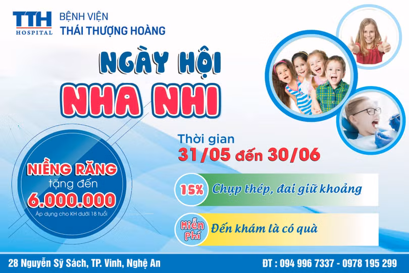 Cơ hội niềng răng và khám răng cho bé chi phí ưu đãi tại “Ngày hội nha nhi” Bệnh viện Thái Thượng Hoàng – TP. Vinh