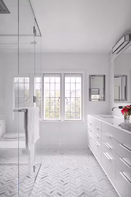 10 ý tưởng gạch ốp đẹp long lanh, đầy phong cách cho phòng tắm nhỏ