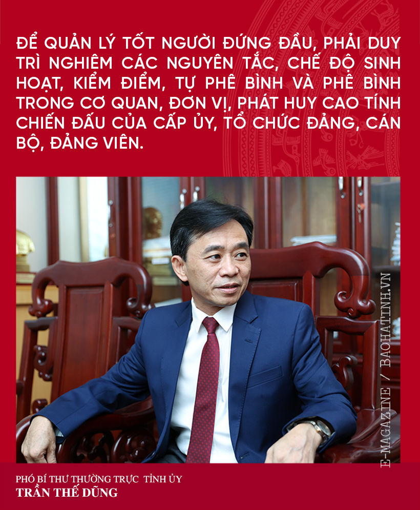 Phát huy vai trò nêu gương của người đứng đầu, góp phần quan trọng thực hiện thắng lợi Nghị quyết Đại hội Đảng bộ tỉnh Hà Tĩnh lần thứ XIX