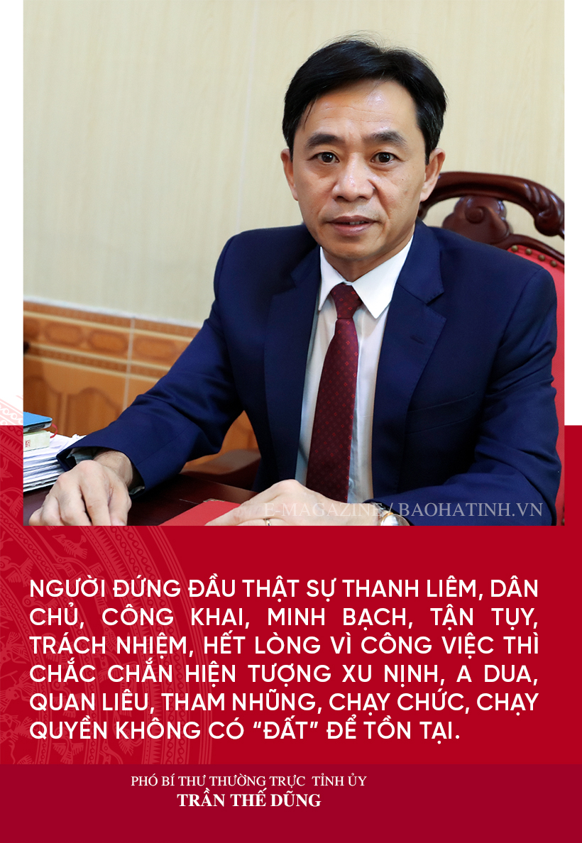 Phát huy vai trò nêu gương của người đứng đầu, góp phần quan trọng thực hiện thắng lợi Nghị quyết Đại hội Đảng bộ tỉnh Hà Tĩnh lần thứ XIX