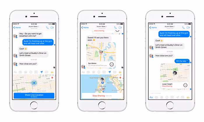 facebook messenger them tinh nang chia se vi tri thoi gian thuc tien loi