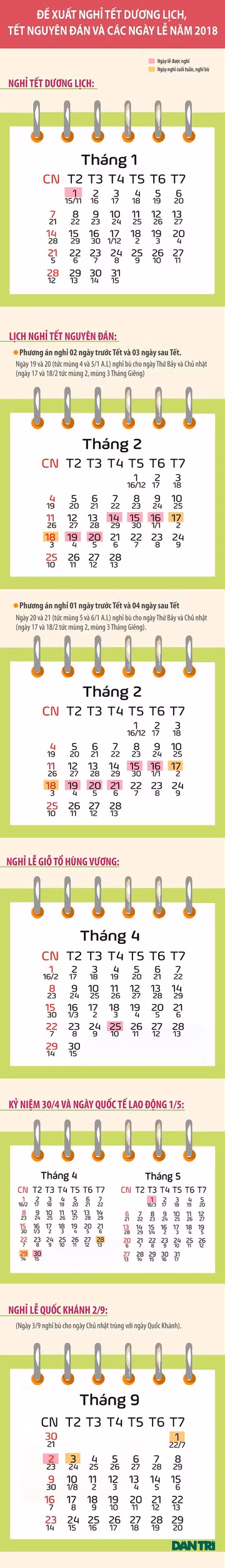 infographics de xuat cac ngay nghi le tet nam 2018