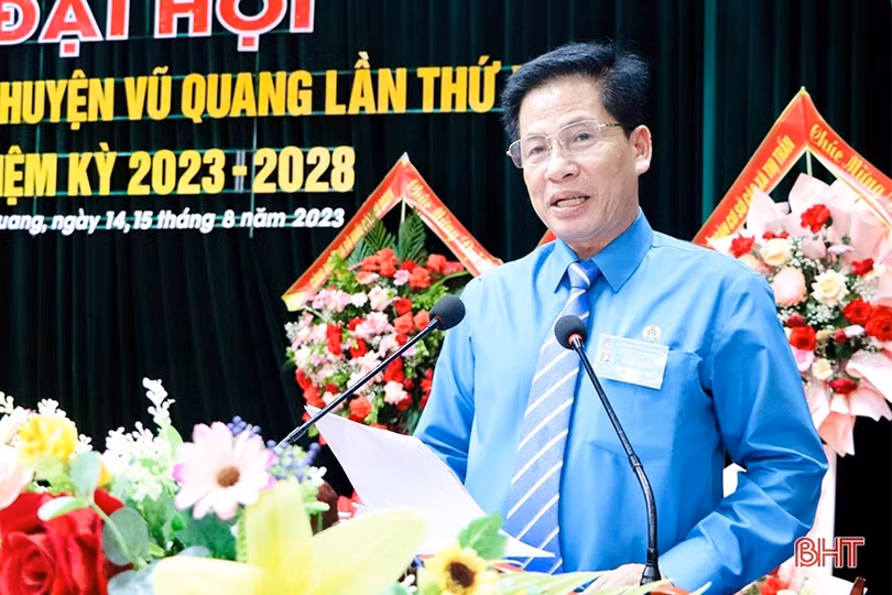 Ông Nguyễn Đình Tài tái cử Chủ tịch Liên đoàn Lao động huyện Vũ Quang
