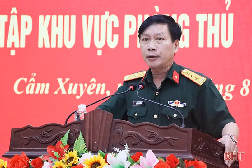 Cẩm Xuyên rút kinh nghiệm trong diễn tập khu vực phòng thủ năm 2023