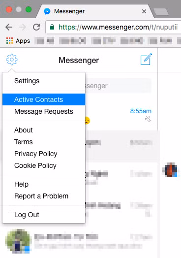lam sao tro nen vo hinh khi online tren facebook messenger