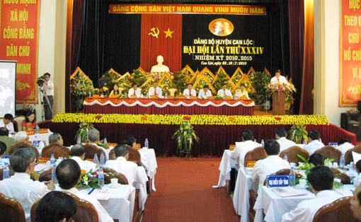 Toàn cảnh Đại hội Đảng bộ huyện Can Lộc lần thứ 34