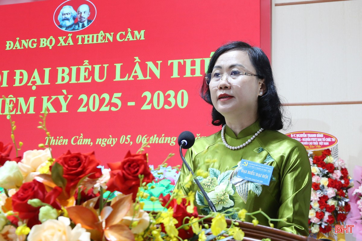 Trưởng ban Tổ chức Tỉnh ủy Trương Thanh Huyền phát biểu chỉ đạo đại hội.