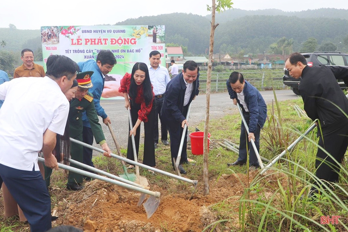 Các địa phương Hà Tĩnh sôi nổi ra quân trồng cây đầu xuân