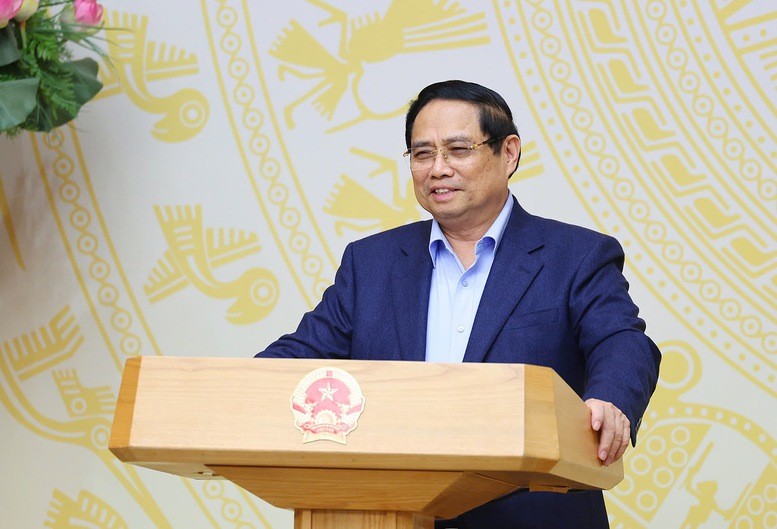Thủ tướng phát biểu kết luận Phiên họp thứ 7, Ban Chỉ đạo của Chính phủ về rà soát và tổ chức thực hiện việc xử lý vướng mắc trong hệ thống pháp luật - Ảnh: VGP/Nhật Bắc