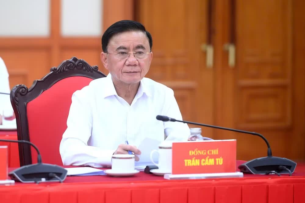 Đồng chí Trần Cẩm Tú, Ủy viên Bộ Chính trị, Thường trực Ban Bí thư dự cuộc làm việc. (Ảnh: ĐĂNG KHOA)