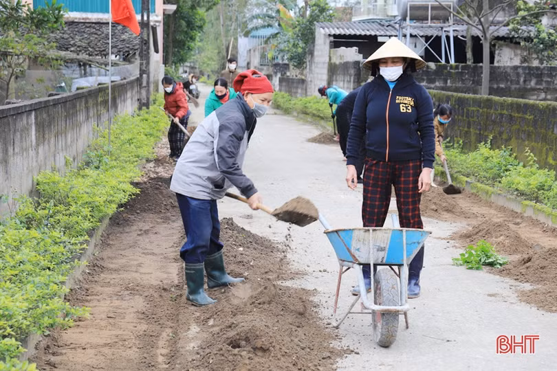 Xuân Hải, Xuân Liên ra quân xây dựng nông thôn mới nâng cao