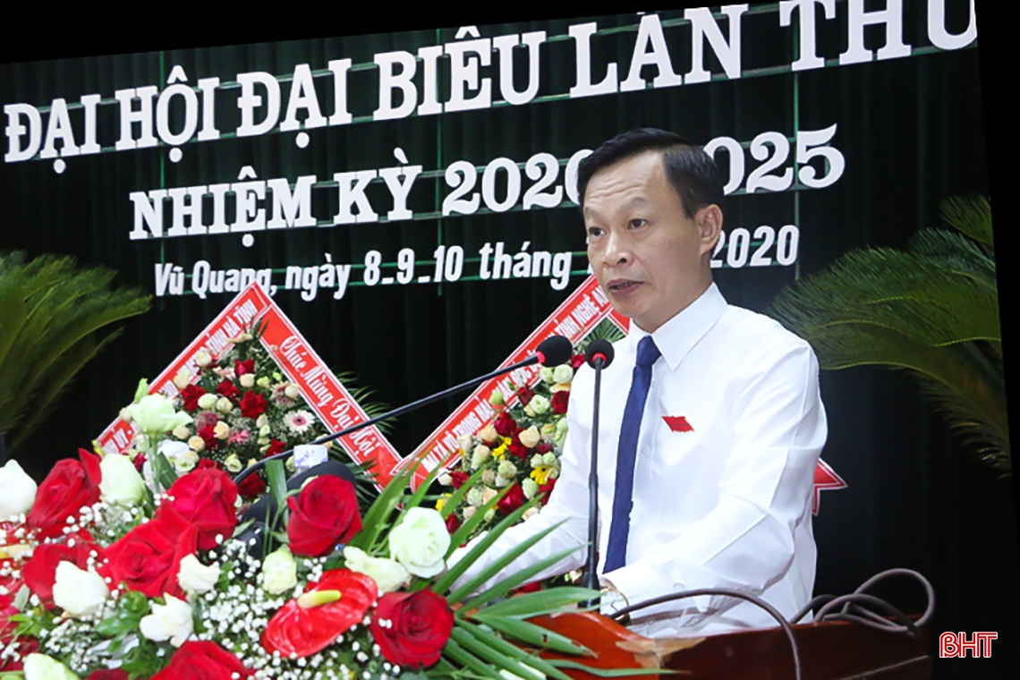Đại hội Đảng bộ huyện Vũ Quang bầu 34 đồng chí vào Ban Chấp hành nhiệm kỳ 2020 - 2025