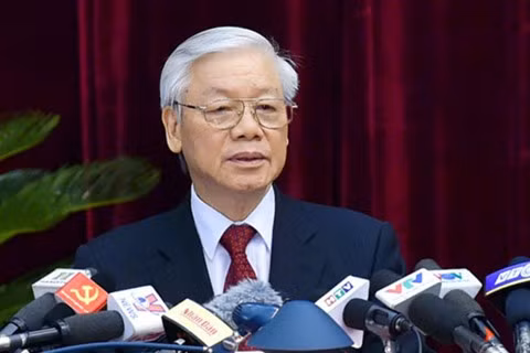 toan van phat bieu be mac hoi nghi trung uong 6 cua tong bi thu nguyen phu trong