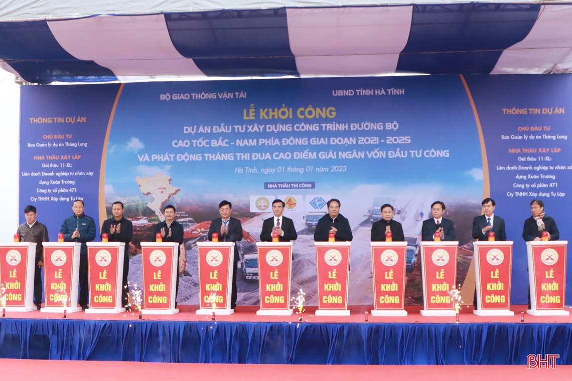 Đồng loạt khởi công 12 dự án thành phần cao tốc Bắc - Nam, Hà Tĩnh tham gia 2 điểm cầu