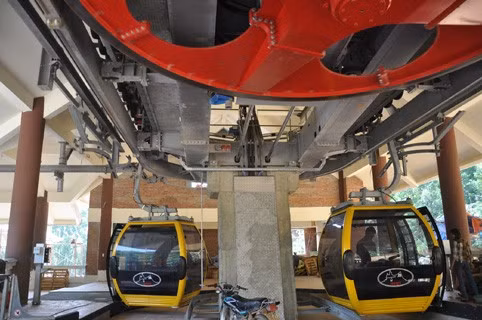 2 nhà ga với độ cao chênh lệch là 300m