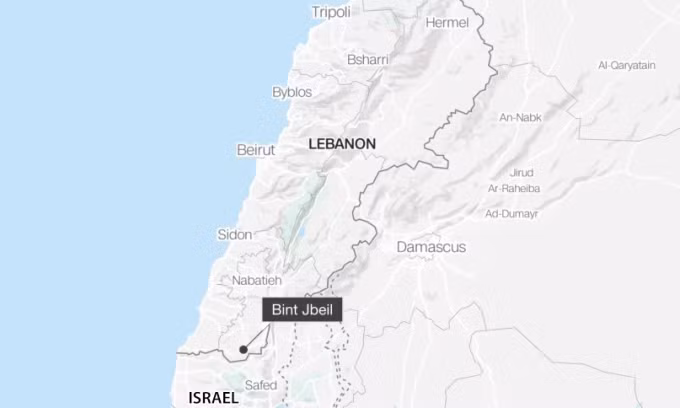 Vị trí thị trấn Blint Jbeli. Đồ họa: CNN