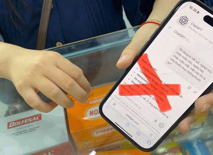 Hình ảnh đơn thuốc do ChatGPT tạo ra đang được chia sẻ trên mạng xã hội. Ảnh: Hóng.